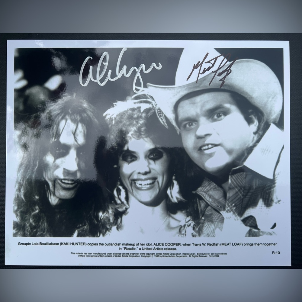 Alice Cooper & Meat Loaf Signed Roadie 8x10 Photo Autograph Movie Still
